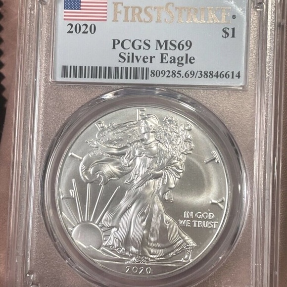 2020 $1 Silver Eagle 1Oz Dollar Pcgs Ms69 First Strike